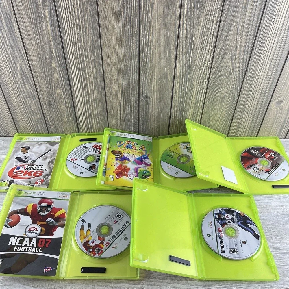 Lot of 5 Microsoft Xbox 360 Video Games Madden 07, NCAA 07 Football,PGR 3 Tested